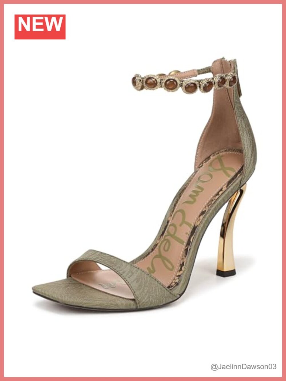 Sam Edelman Lyra Heeled Sandals Open Toe Ankle Strap 4 Inch Heels